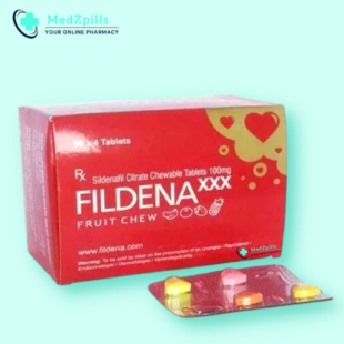 Fildena XXX 100mg (Sildenafil Citrate) – Chewable